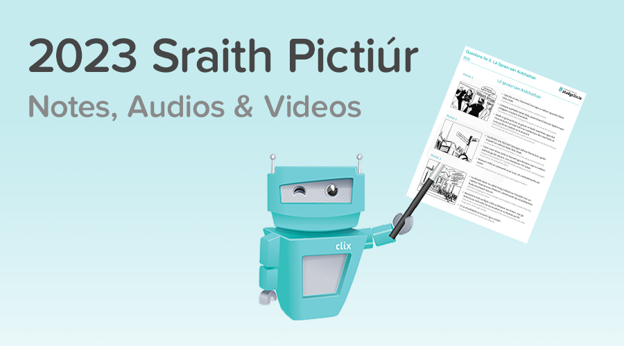 Banner of Sraith Pictiúr 2023 - Notes, Videos and Audios Now Available